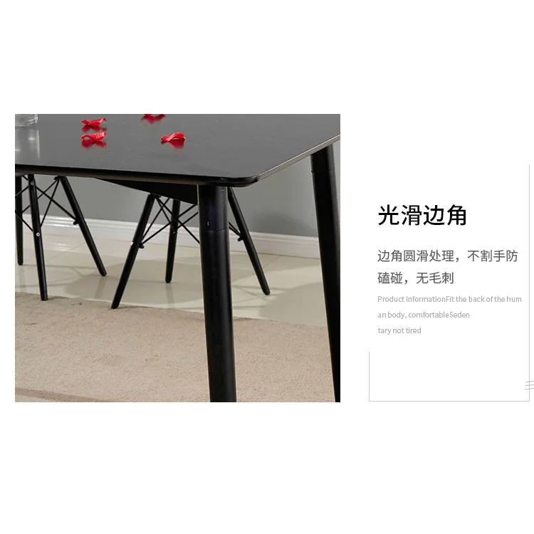 
Nordic rock board dining table fashion design dining table popular solid wood dining table and chair combination 