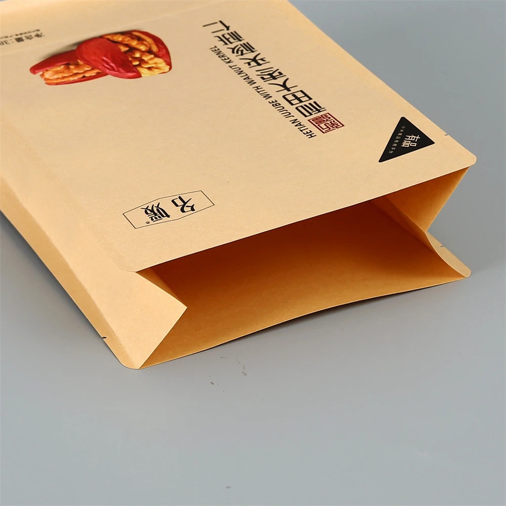 Custom Printed Moistureproof Kraft Paper Dry Fruit Packaging Pouch Food Bags For Jujube Raisins Packing