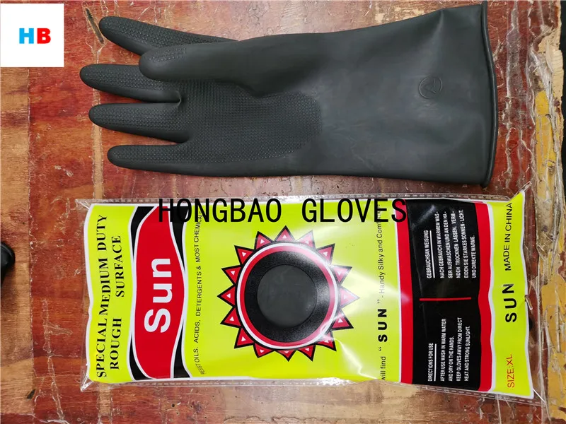 60g industrial gloves work oem anti slip waterproof safety alkalid oil resistant  latex gloves