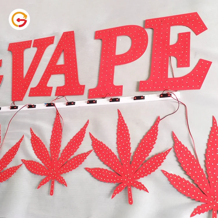 JAGUARSIGN Manufacturer Custom Multicolor Ultrathin LED Sign Board Smoke Shop Advertising LED Sign Board