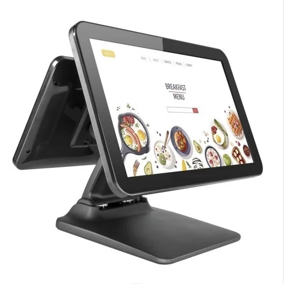 Adjustable 15.6 Inch Windows Android Touch Screen External Printer And 2nd Screen Cash Register Payment Terminal Pos System