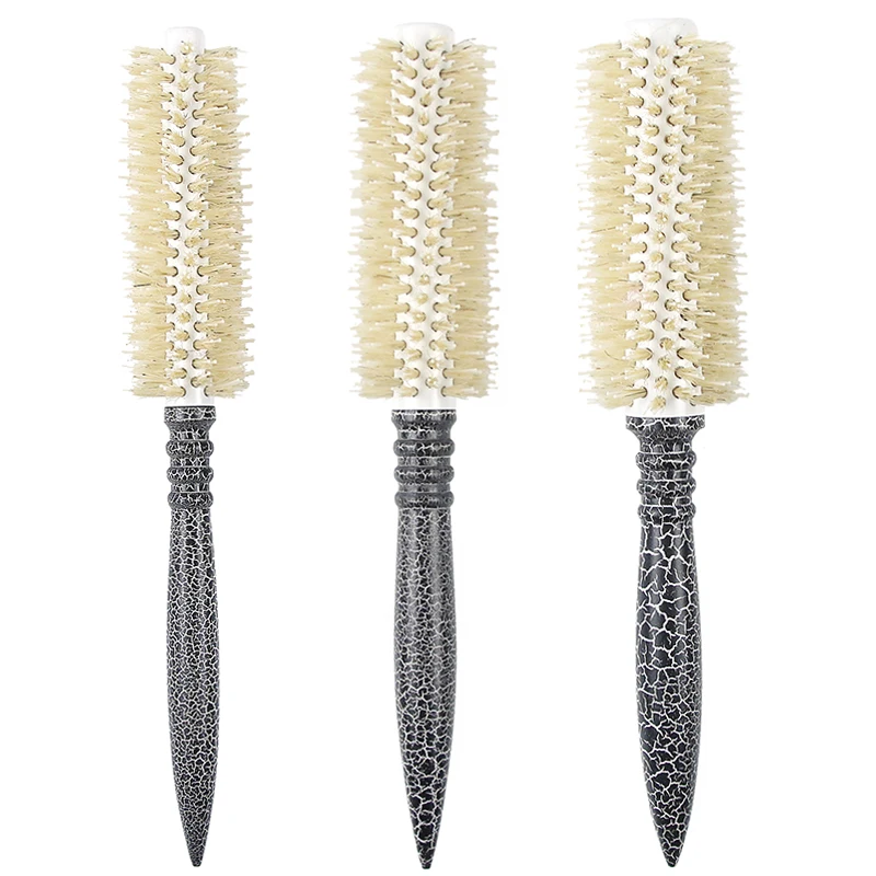 Boar Bristle Brush Round Brush Ceramic Styling For Blow Drying Rotating Hot Sale Salon Hair Tool Roller Hair Brush