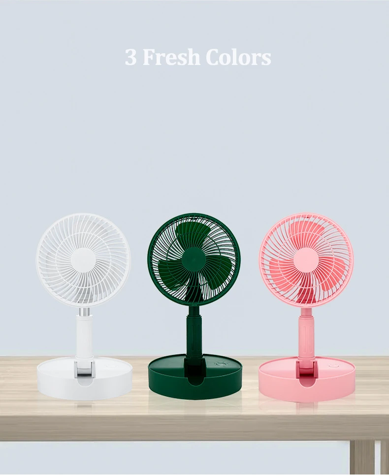 Hot Picks Portable Foldable Telescopic USB Rechargeable Floor Desk Fan Air Cooler Partner Fan China Factory Distributor Price