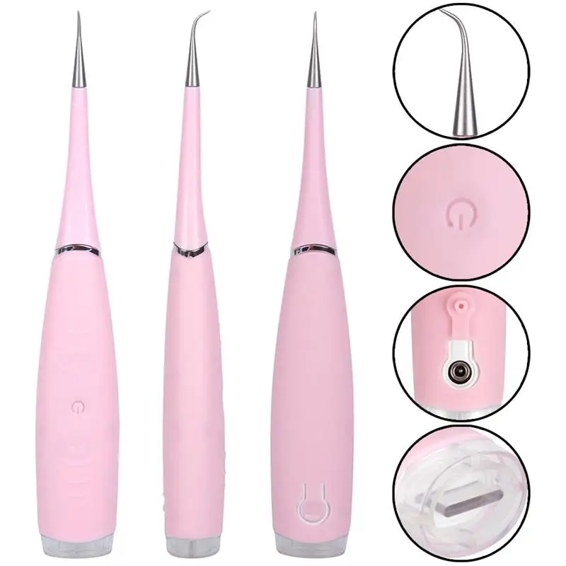 
Medical Grade Alloy Ultrasonic Vibrating Tooth Cleaner With 5 Working Modes for Stains Dental Calculus Removal 