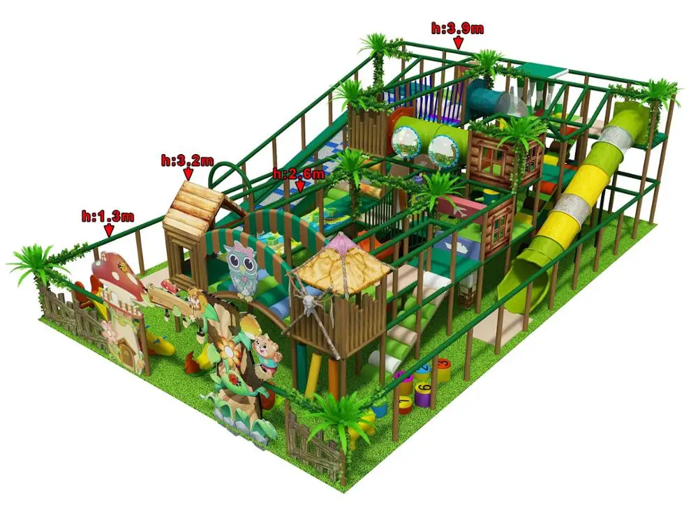 Cartoon Owl Forest Theme Toddler Indoor Play Centre for Mall/ Kids Cafe/ Playground Business