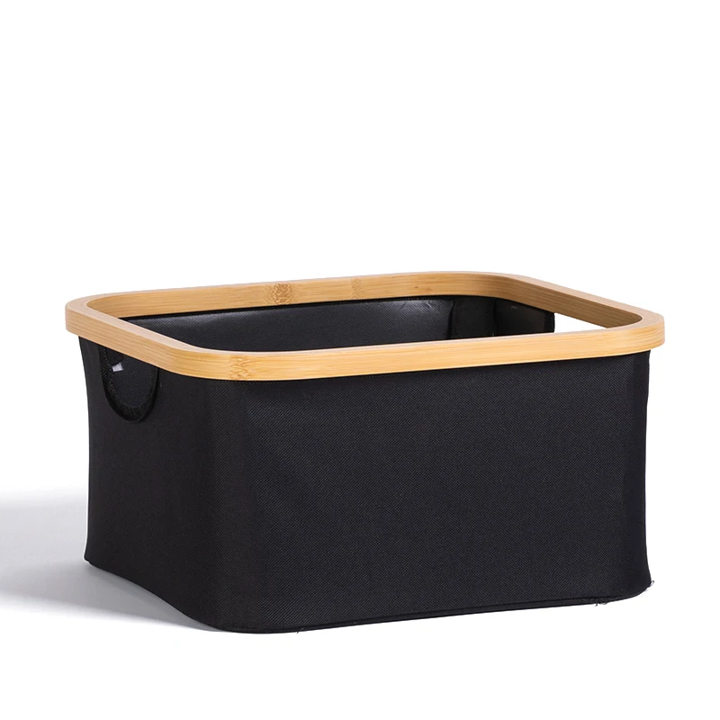 Hot sale wooden laundry collapsable laundry bin bamboo frame hamper storage basket for dirty clothes