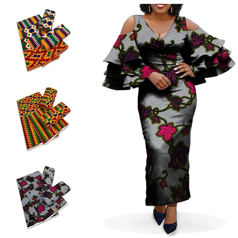 Wholesale 6 Yards 100% Cotton ankara fabric Ankara Wax african batik fabric African Real Wax Print Fabrics