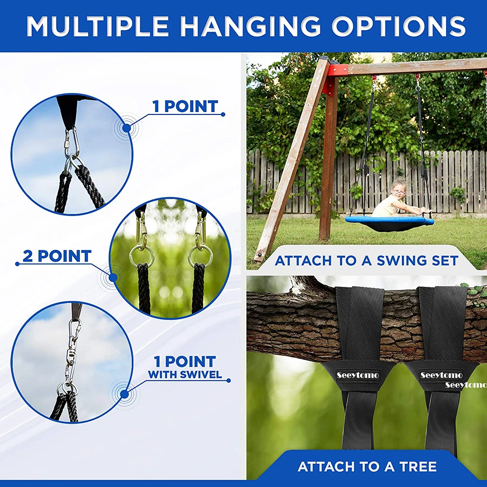 60 Inch Platform Tree Swing for Kids and Adults, Giant Flying Outdoor Indoor Saucer Hammock