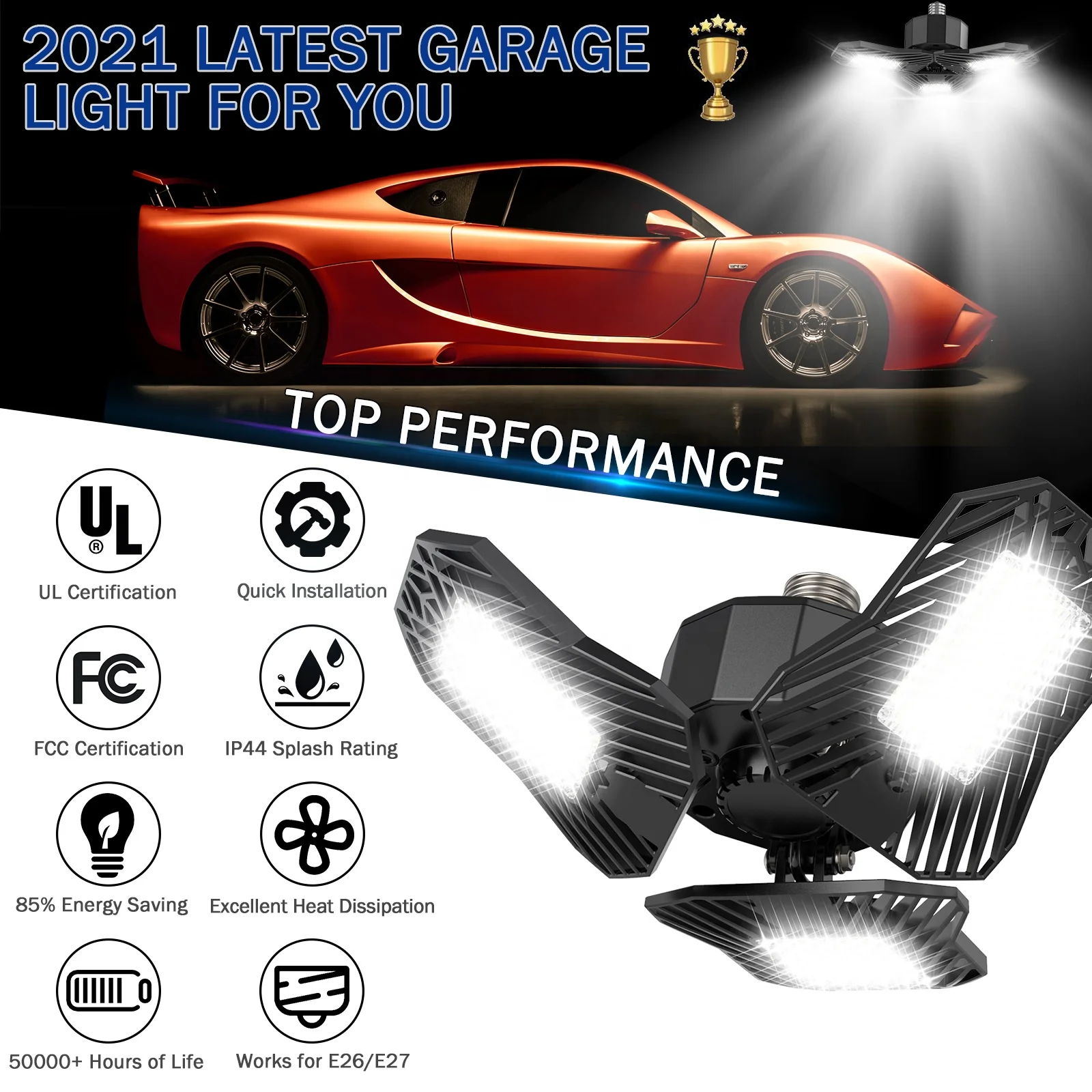  Parking Garage Light LED Body Lamp Power Outdoor Surface Mount Color