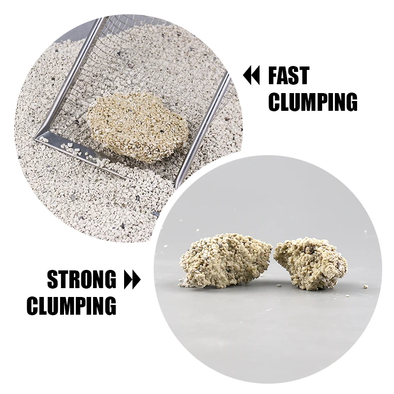 Cat Litter OEM / ODM Pet Waste Disposal Multi Fragrance Dust-Free Bulk Strong Clumping Ball Shaped Broken Bentonite Cat Sand