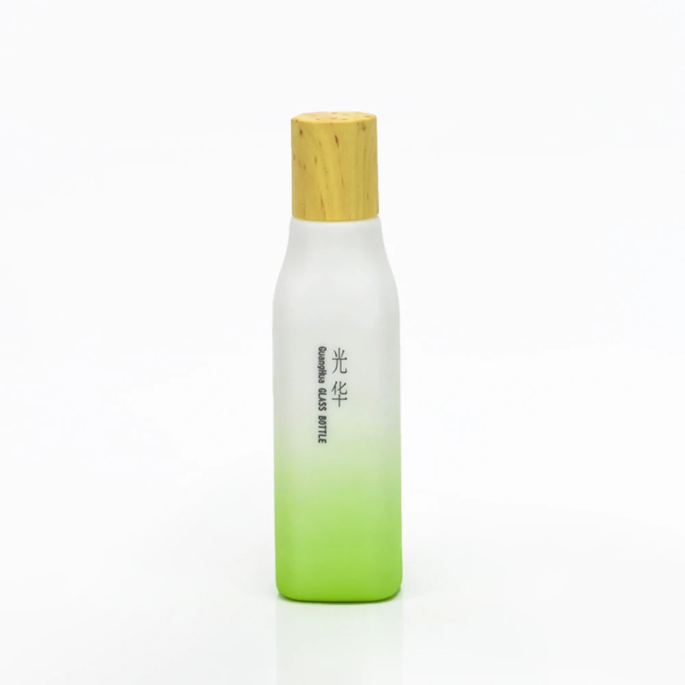 Opal glass bottle with bamboo finish caps for skin care 40ml 100ml 120ml 50g custom opal glass bottles