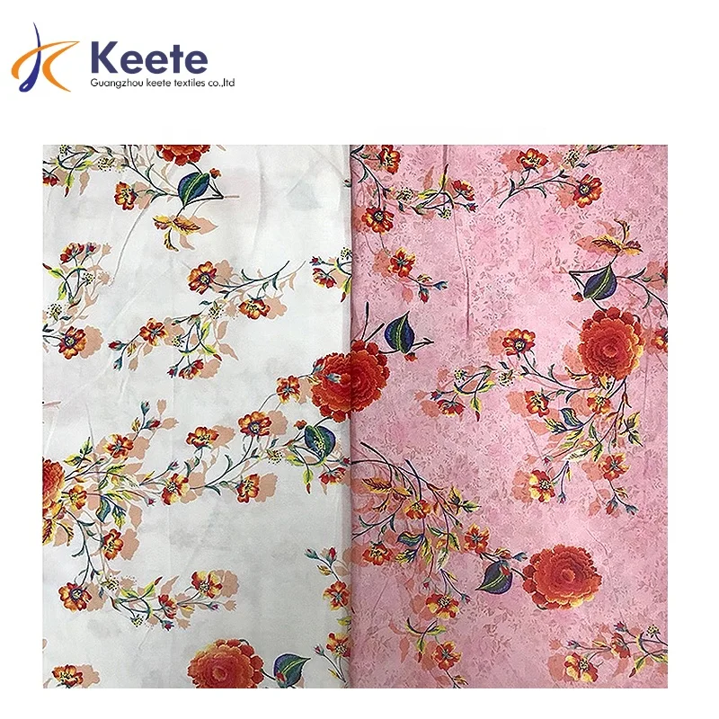 New high - grade printed human cotton fabrics artificial cotton silk clothing fabric wholesale spot