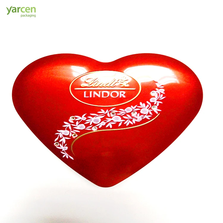 Red Heart Shaped Lovely Cartoon Chocolate Magnetic Gift Tin Box