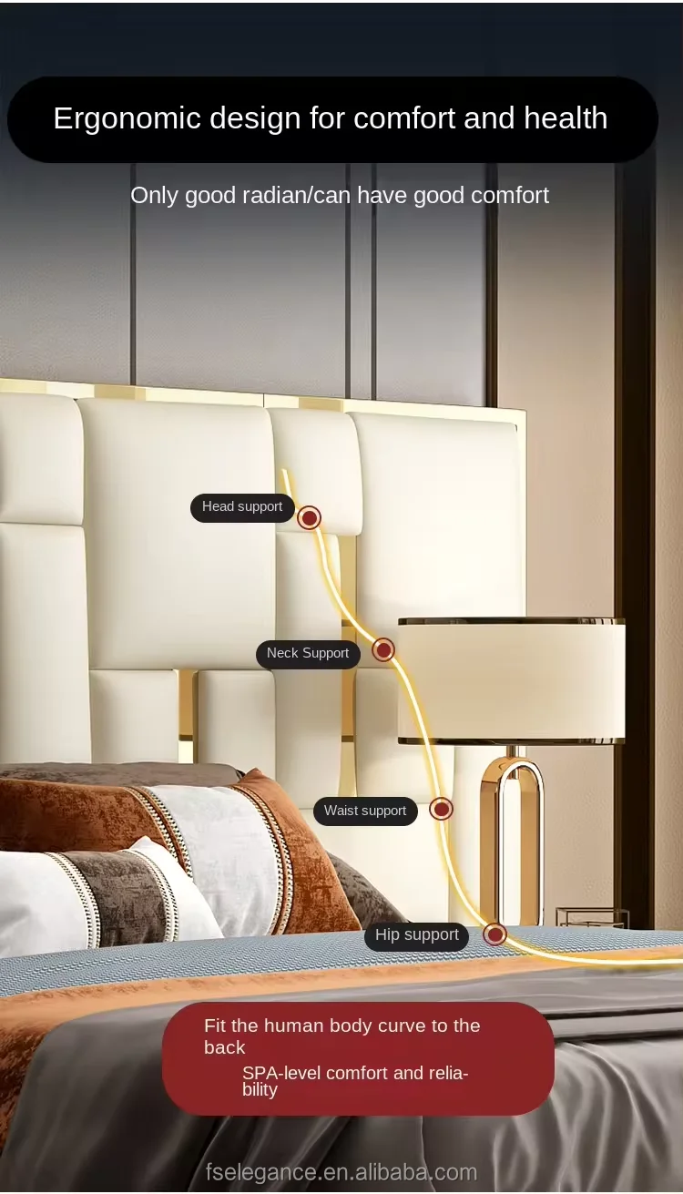 French Luxury Modern Bed Set Solid Wood Double Bed Frame Spa Facial Air Bed Bamboo Bedding Sheets for Bedroom Room Furnitures