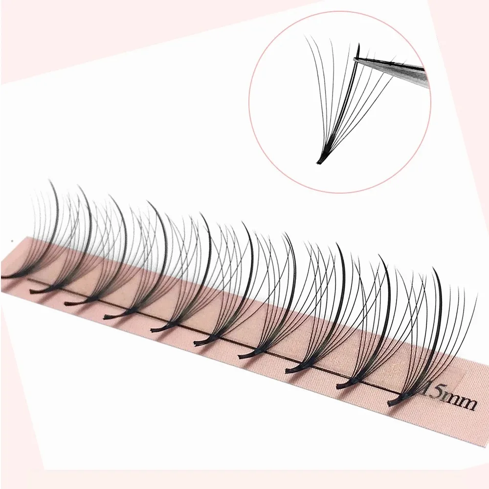 0.05 0.07 mm 9D/13D  russian volume pre made segment eyelash extension pointy base premade fan lashes