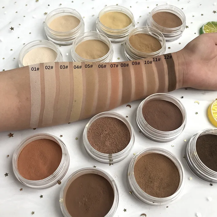
Loose Powder Makeup Container With Powder Puff Pigment Translucent Loose Setting Powder 
