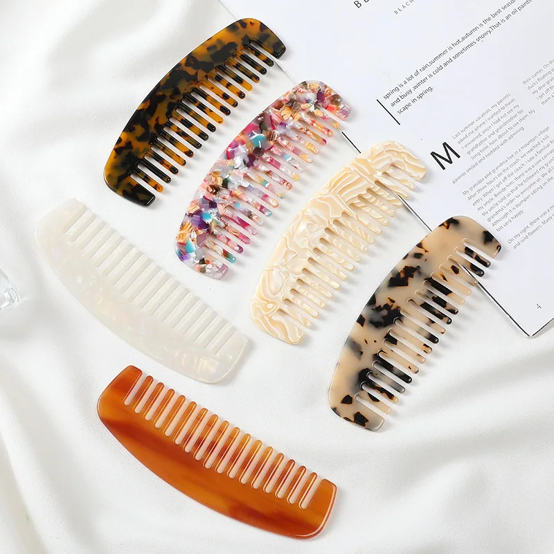 Custom Logo and Packaging Acetate Combs Cellulose Hair Comb High Quality Large Size Hairdressing Comb For Woman Girls Gift