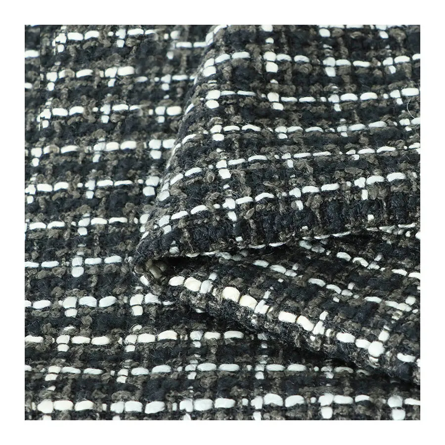Factory Direct Sale Autumn Winter Fabrics Bright Silk Weaving Tweed Fabric For Overcoat