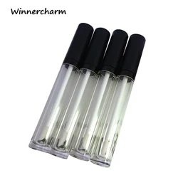 Best price black lipgloss bottle wholesale packaging round empty clear container plastic lip gloss tube