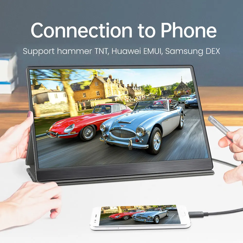 Spot good ready to ship 15 inch external laptop dual screen extension wifi wireless gamming pc monitor lcd monitor for sale