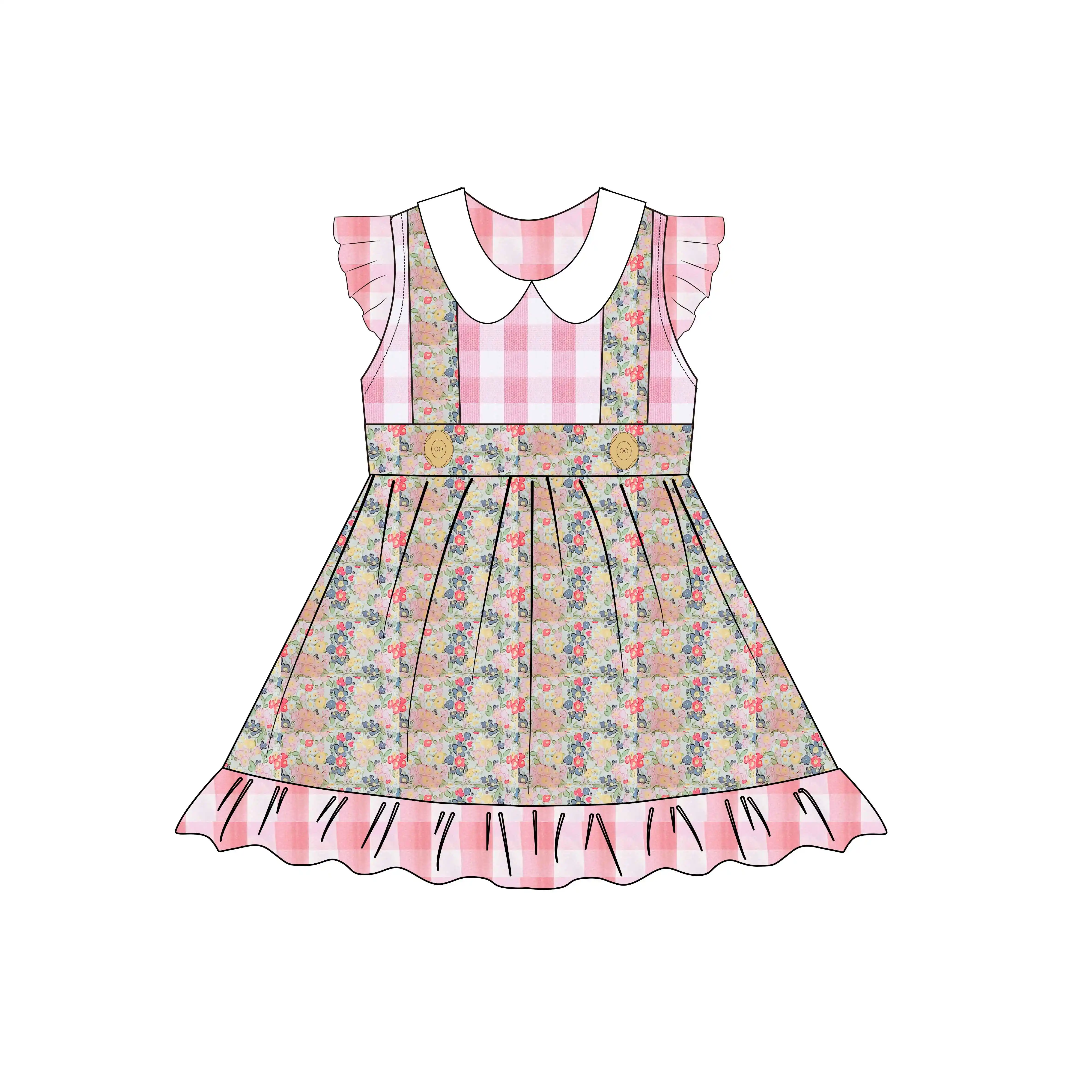 Yihui Girls Princess Knitted Dresses Sleeveless Kids Dresses Classical HOT SELL OEM Summer Toddlers Baby Girl Pink Dress Clothes