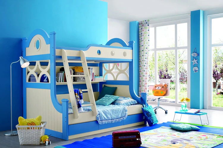 Модная мебель деревянная детская двухъярусная кровать для дома