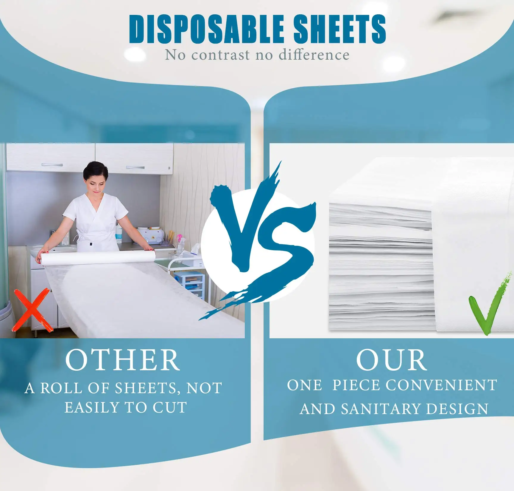 Disposable Nonwoven Bed Sheet Medical Fabric for Beauty Salon Massage Bed Sheet Roll Hospital Waterproof Ce Non Woven Bed Sheet