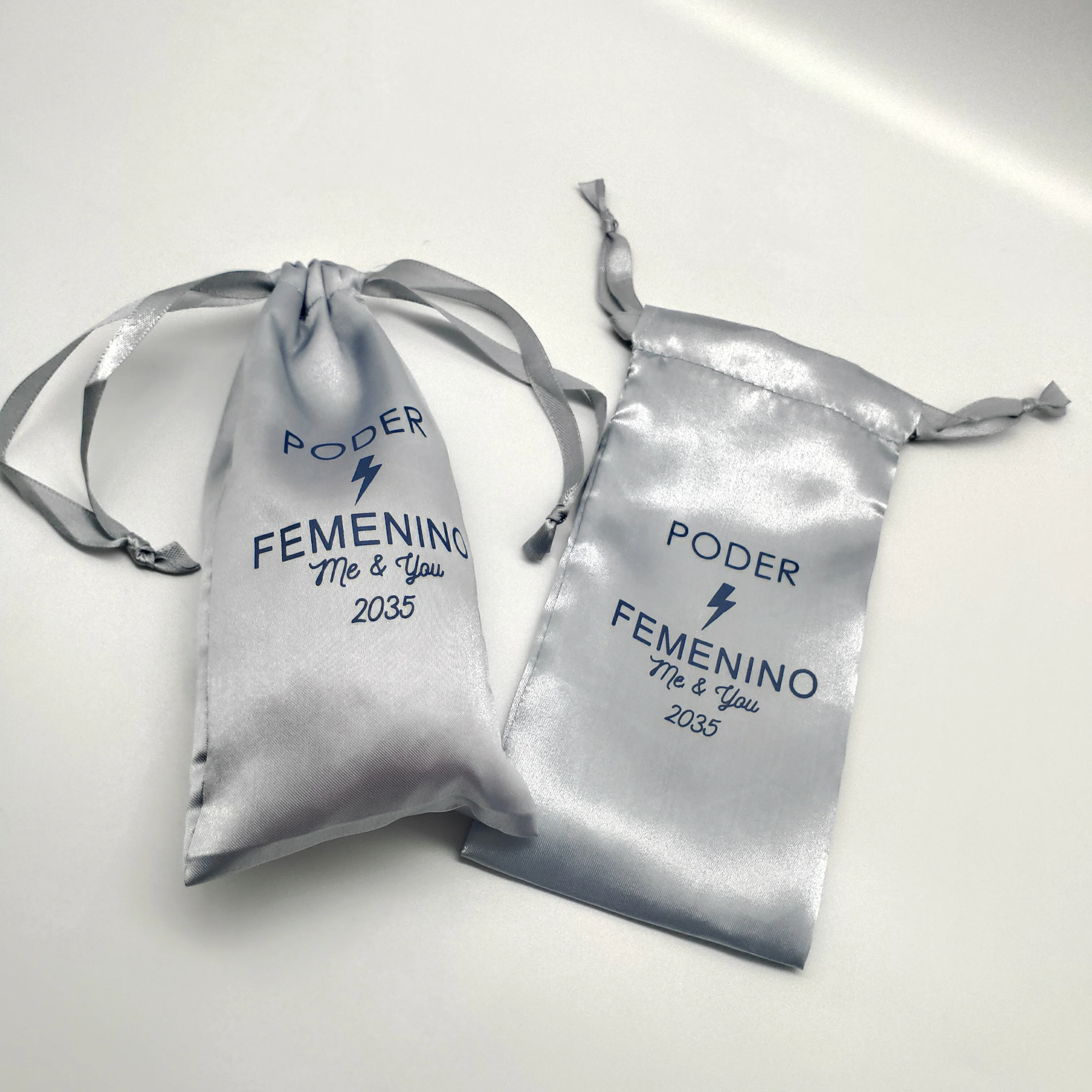 High Quality Shopping Satin Silk Drawstring Bag Jewelry Pouch With Logo Custom Satin Bags