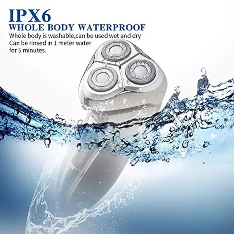 Safety Stainless Steel Rotary 3 Head Electric Shavers Men Waterproof Rechargeable Hair Shaving Machine