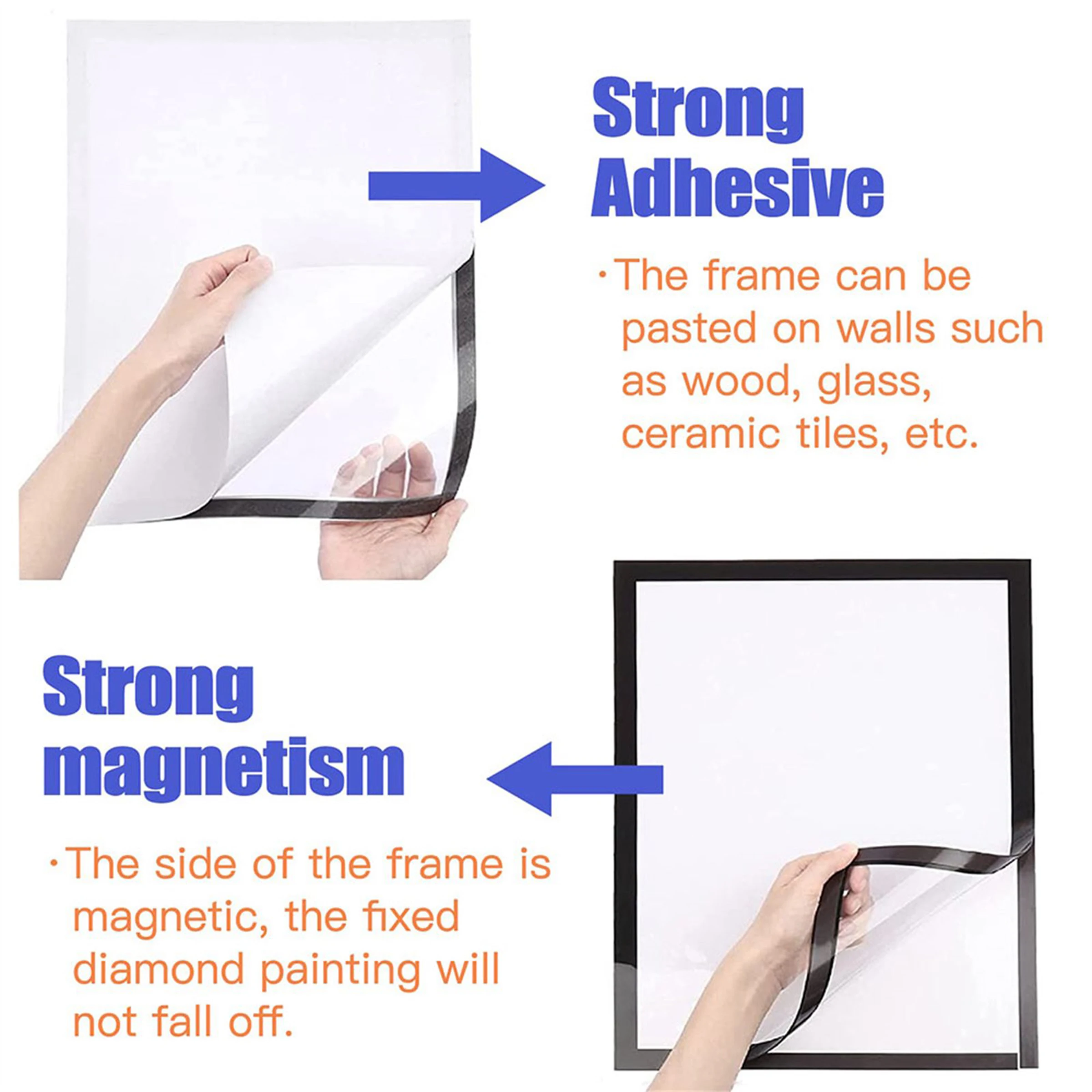 Diamond Painting Magnetic Photo Frame PVC Magnetic Self-adhesive Picture Frame for Painting Certificate Paper File Display