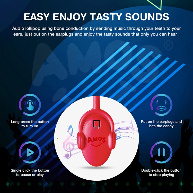 Multi Color Novelty Hard World Wide Popping Sweets Custom Audio Lollipop Music Candy Toy