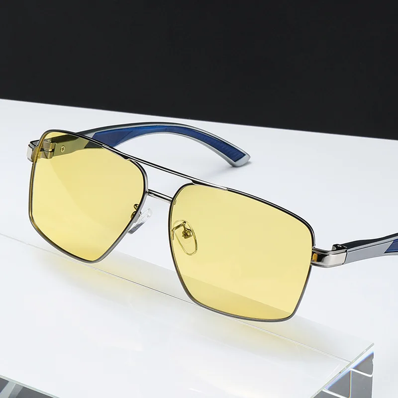 709 Fashion UV400 Sports Sunglasses Riding Sunglasses Color Changing Driver Night Vision Driving Glasses Retro Glasses