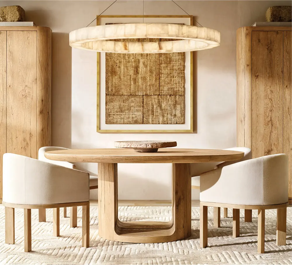 Furniture living room customization modern  high-quality round dinning wooden table