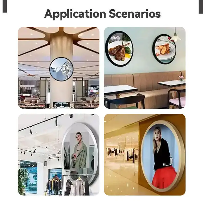 Wall Mount 23.6 Inch Custom Round Lcd Advertising Media Display Android Circular Screen Billboard Display