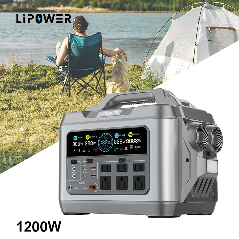 Lipower 1200w 2200W 3000w Solar Generator Power Supply Lithium Ion Battery Portable Power Station