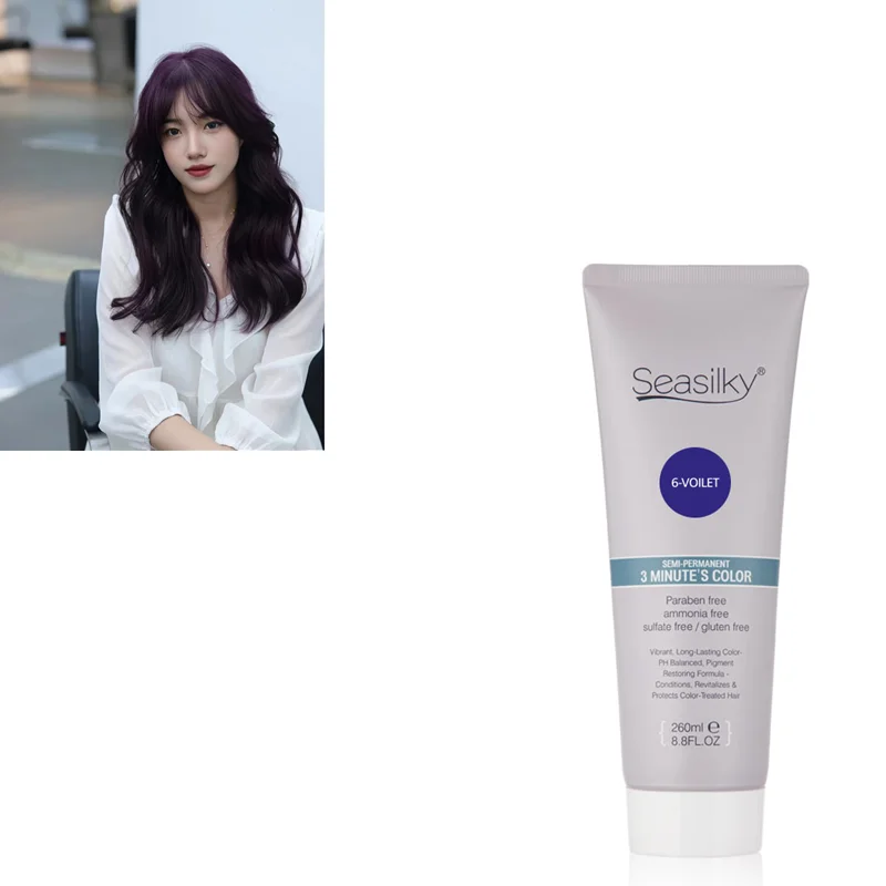 Hot Selling Violet Semi-Permanent Conditioning Cream Professional Dyeing &Nourishing 32 Fashion Colors 260ML
