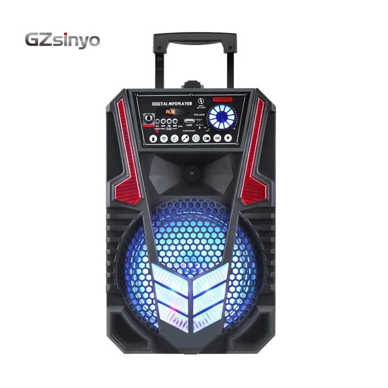 GZsinyo PA speaker 8inch portable blue tooth speaker system with rechargeable battery