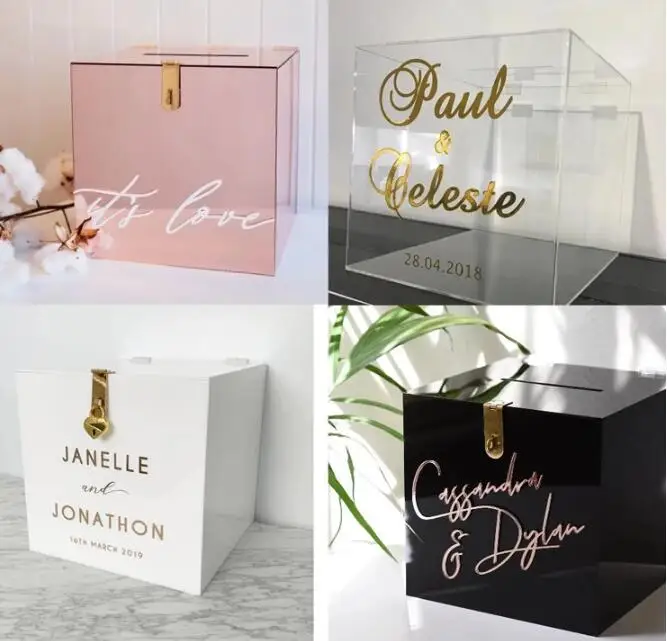 Wholesale Custom Luxury Square Mirror Acrylic Wishing Well Box