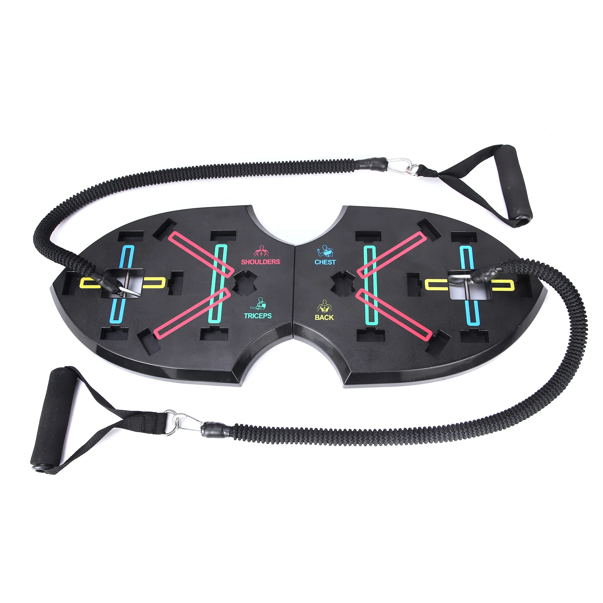 New Push Up Board System With Resistance Tube , Multi Function Foldable Pushup Board For Fitness