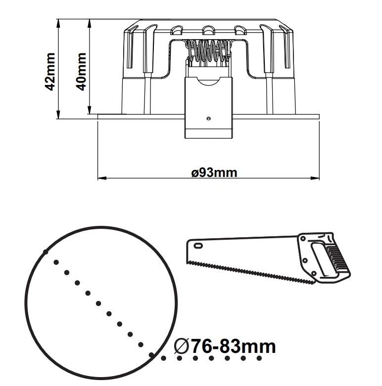 High CRI 90 97 Led Spotlight CE Approved Aluminum Commercial No Flicker Dimmable LED Down Light Indoor Home 8W COB Downlight