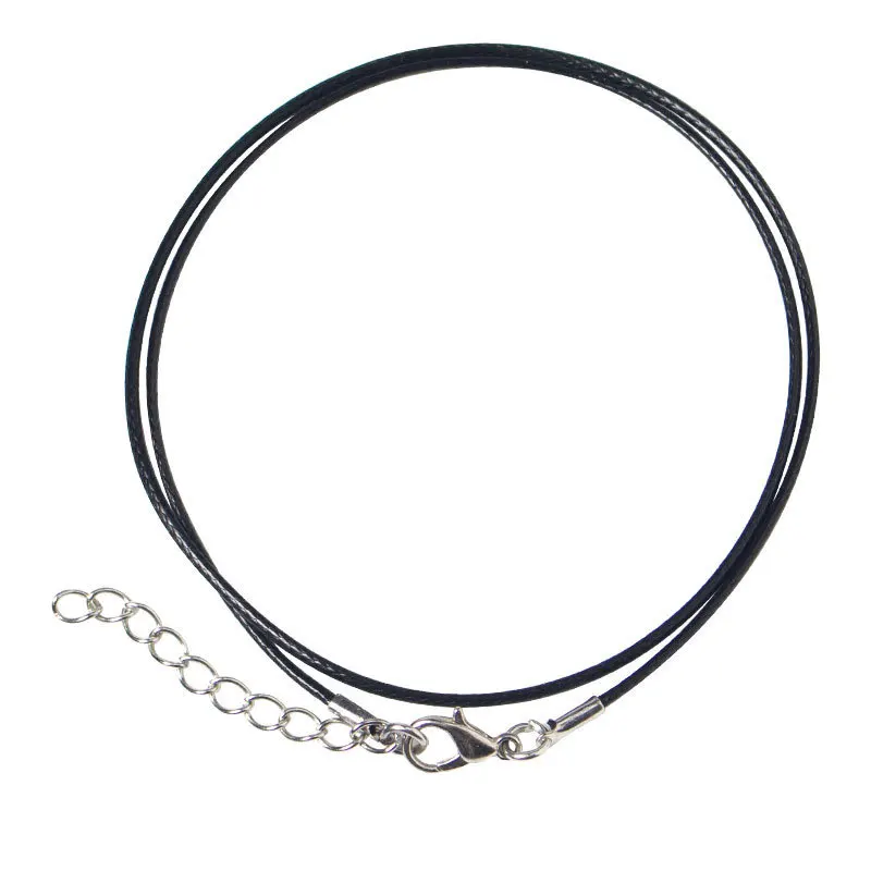 Factory Supply 1.5mm 2mm Handmade Leather Adjustable Braided Rope Necklaces & Pendant Charms Findings Lobster Clasp String Cord