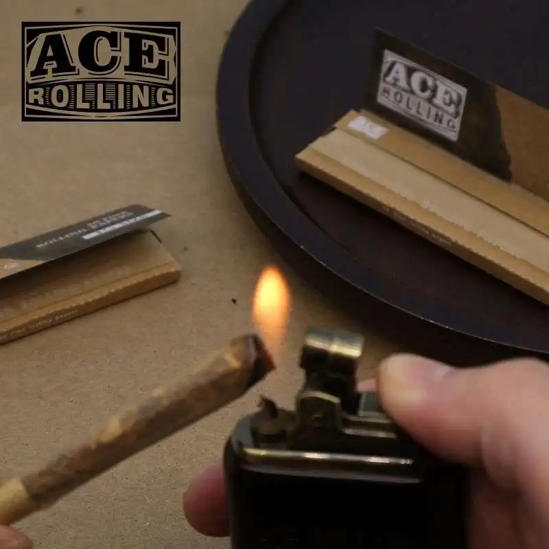 Wholesale Slow Burning 100% Natural Arabic Gum Unblenched Wood Pulp Brown Rolling Paper Kingsize  Smoking Rolling Paper