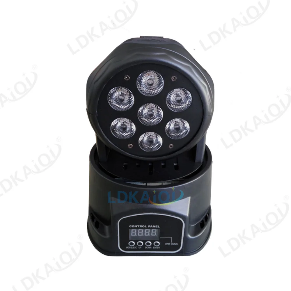 7x10 RGBW 4in1 DMX512 LED Mini Small Wash Moving Head for Christmas Stage Decoration