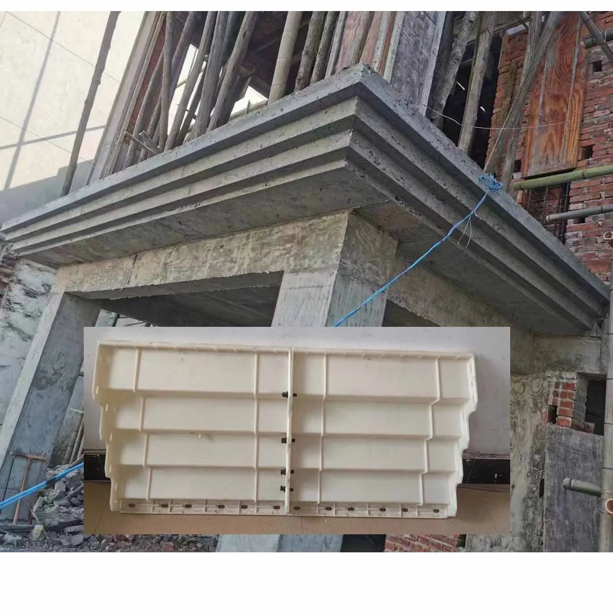 Stepping shape Concrete eave cornice Plastic  Mold for villa house roof edge rim decoration