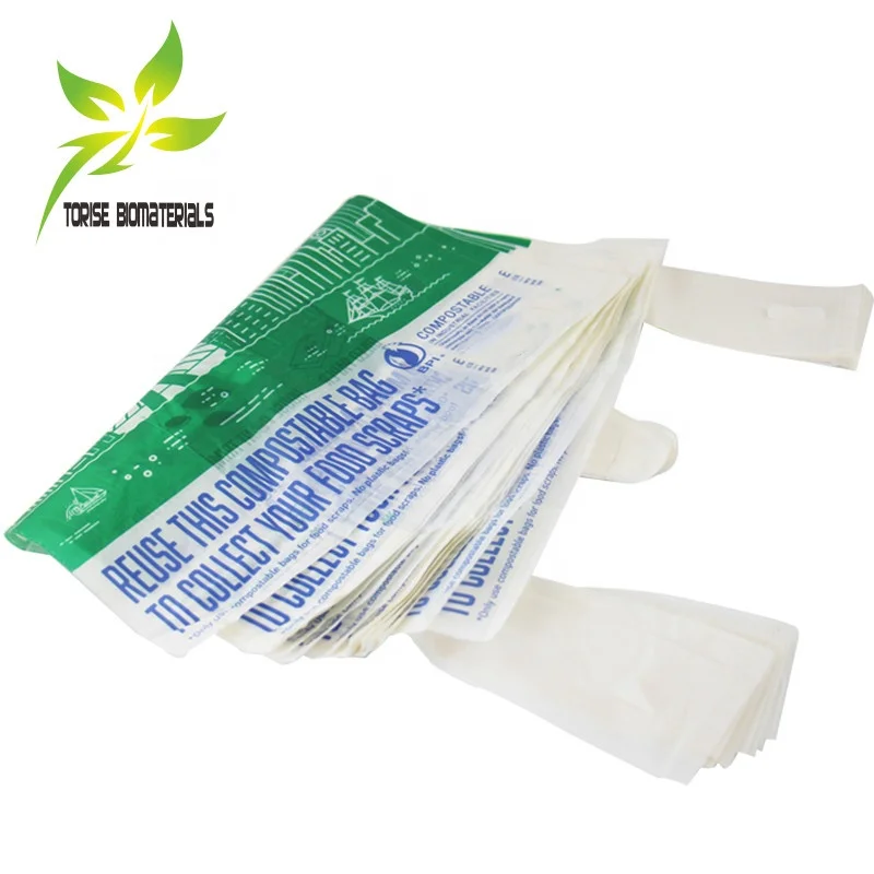 ASTM D 6400 compostable plastic bag carry shopping bag biodegradable corn starch checkout bag