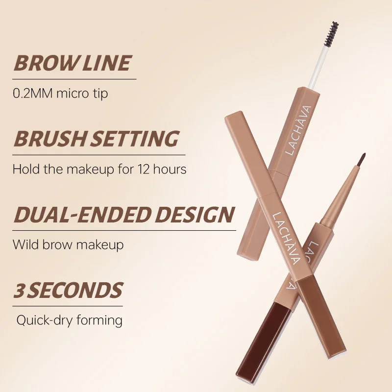Wholesale dual-ended eyebrow pencil shaping eyebrow tinting pencil eyebrow pencil and brush 2 in 1