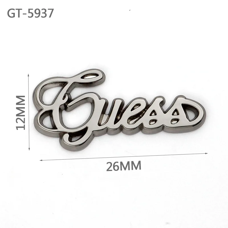 New design Custom Nickel metal letters brand logo for bags,small metal alphabet letters for handbags