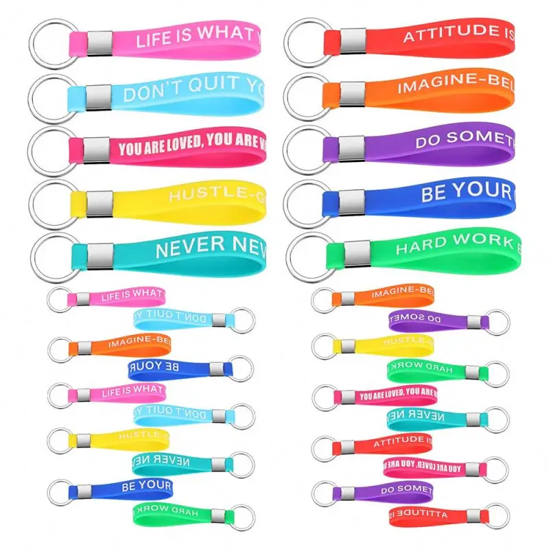 Wrist Band Keychain Rubber Silicone Bangle Bracelet Wristband Elastic Pistol Rabbit Colorful Wristbands Key Locker Big O Car