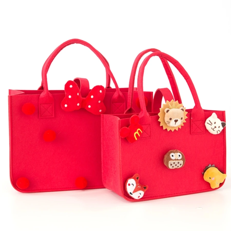 Bsci Factory Wholesale Custom Eco Promotional Custom Fashion Ladies Hand Bags Handbag Felt Carry Shopping Bag Gift Tote