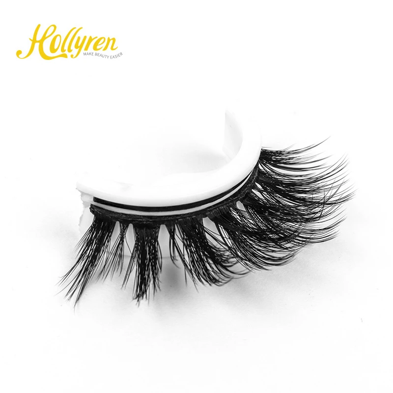 Hollyren Waterproof Preglue For Eyelashes Black Clear Band Self Lash Glue 3d Reusable Self Adhesive Eyelashes Without Glue